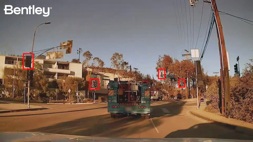 Malfunctioning streetlights are detected by Bentley’s Blyncsy technology in crowdsourced dash cameras in the Los Angeles area after wildfires caused major damage to critical safety infrastructure. (Photo: Bentley Systems)